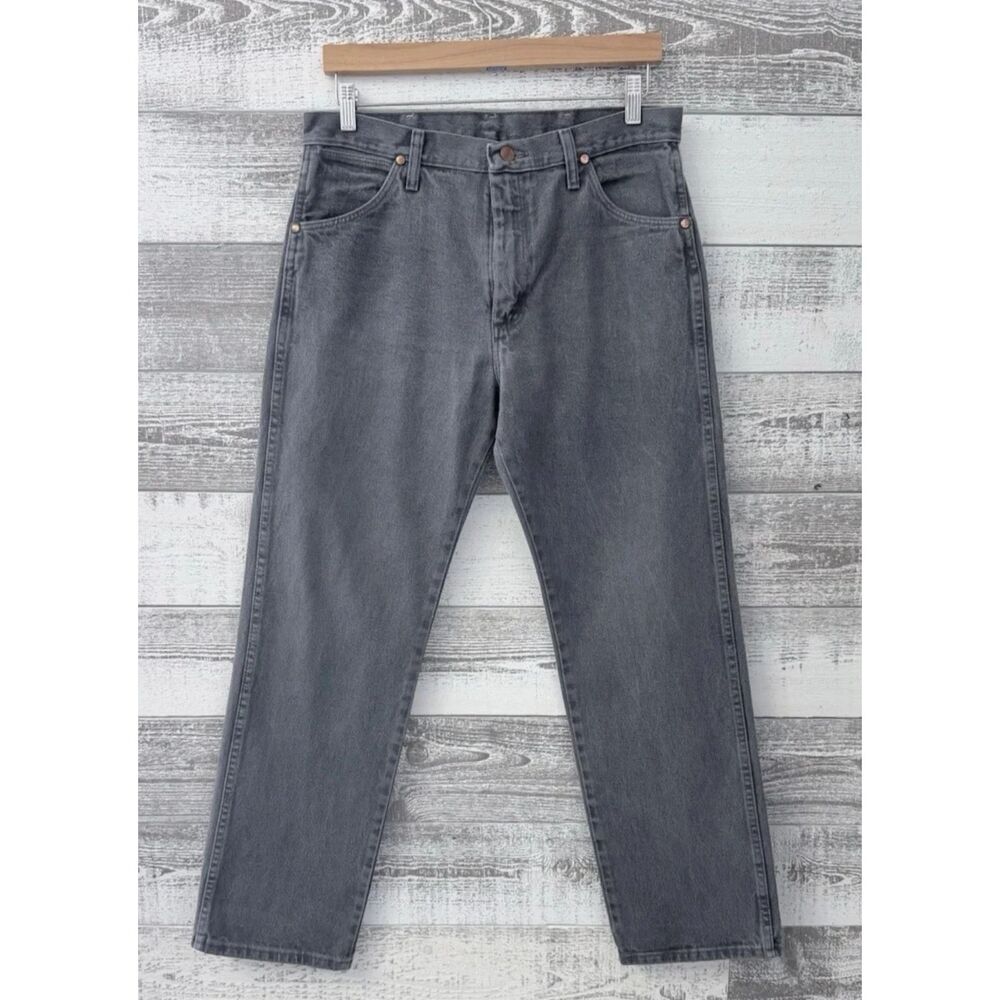 Wrangler Straight Denim Jeans Heather Black Men's 32x30 Western Cowboy